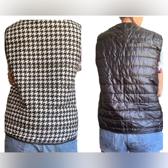 532. HOUNDSTOOTH Reversible BLACK & WHITE VEST - Picture 8 of 8